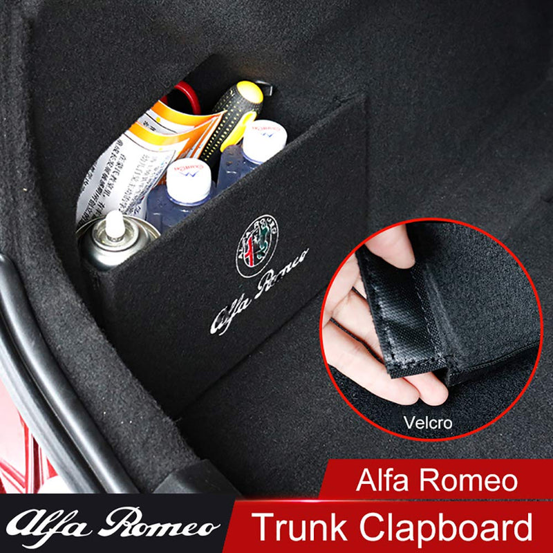  [AUSTRALIA] - QHCP 1Pcs Flocking Surface Car Rear Trunk Storage Side Baffle Storage Clapboard Special for Alfa Romeo Giulia