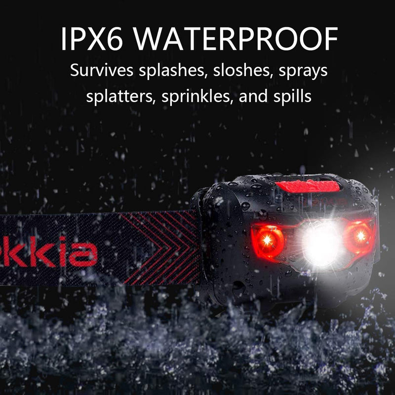 VEKKIA Ultra Bright LED Headlamp - 5 Lighting Modes, White & Red LEDs, Adjustable Strap, IPX6 Water Resistant. Great For Running, Camping, Hiking & More. Batteries Included - LeoForward Australia