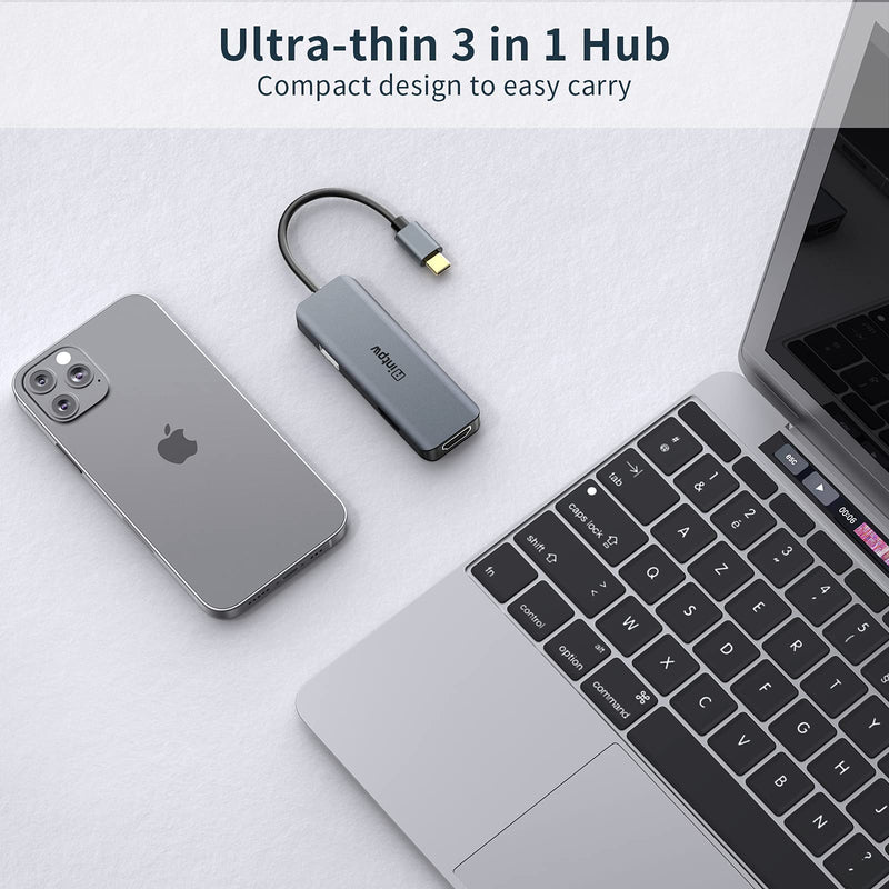  [AUSTRALIA] - USB C to Dual HDMI Adapter 4K@60hz, Intpw 3 in 1 Type C to HDMI Thunderbolt 3 Dock for Splitter Extended Display Compatible for MacBook Pro/Mac,USB C Adapter