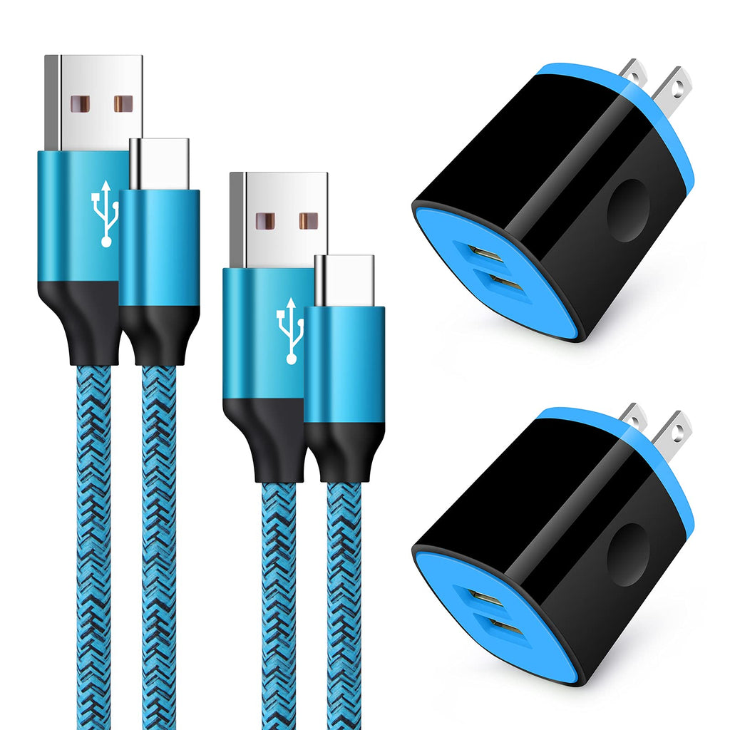  [AUSTRALIA] - C Type Charger Fast Charge Wall Charger Block Plug Fast Charger Type C Android USB C Phone Charger Cord Cable 6ft for Samsung Galaxy S23/S22/S21/S21+/S21 Ultra/S20/Note 20 10 9/S10/S9/A10e/A20/A50/A51 Blue,Blue