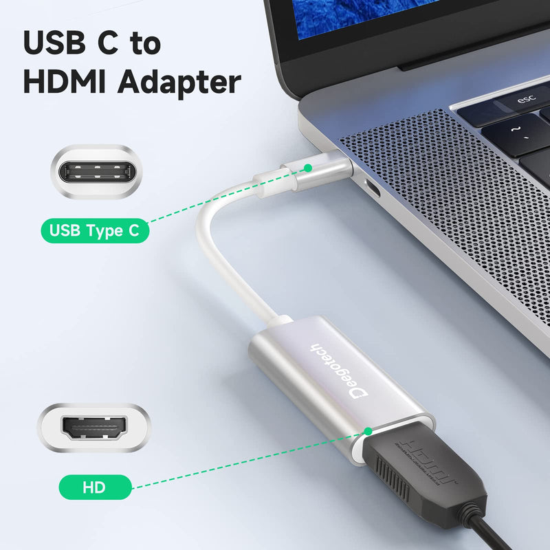  [AUSTRALIA] - Deegotech USB C to HDMI Adapter 4K for MacBook, Aluminum Type C to HDMI Adapter, Portable C Port HDMI Adapter Compatible with MacBook Air Pro, TV, Projector, iPad Pro, Pixelbook, Galaxy S21 S20