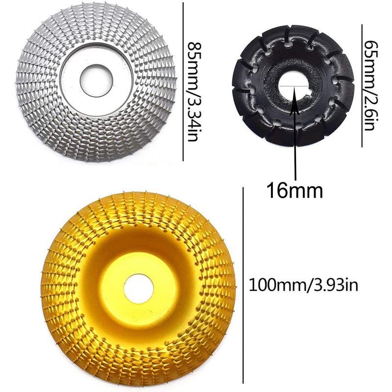  [AUSTRALIA] - Angle grinding disc, Saijer 3 pieces wood carving disc, grinding disc, wood saw blade, rasp disc for angle grinder shaping and polishing wood