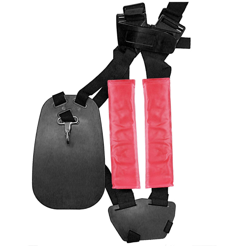  [AUSTRALIA] - WEIBOND Trimmer Shoulder Strap - Grass Trimmer Harness Strap, Comfort Strap Double Shoulder Garden, Brush Cutter Lawn Mower Nylon Belt （Black and Red 2PCS) Black Red_2pcs