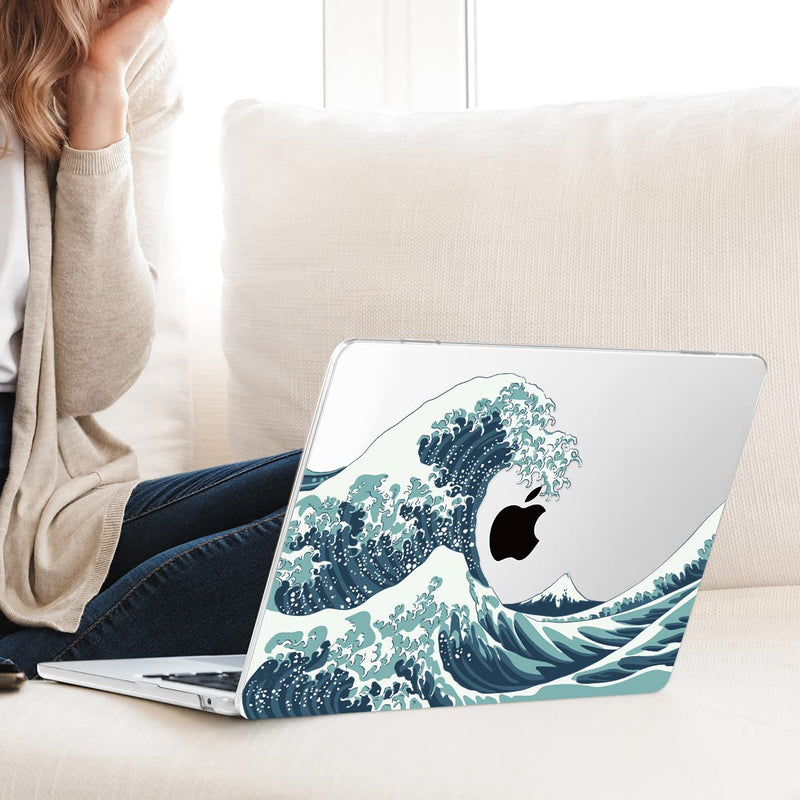  [AUSTRALIA] - May Chen Compatible with Newest MacBook Air 13.6 Inch Case 2022 Release Model A2681 M2 Clip, Plastic Hard Shell Case Cover for MacBook Air 13 inch with Liquid Retina Display & Touch ID, Great Wave