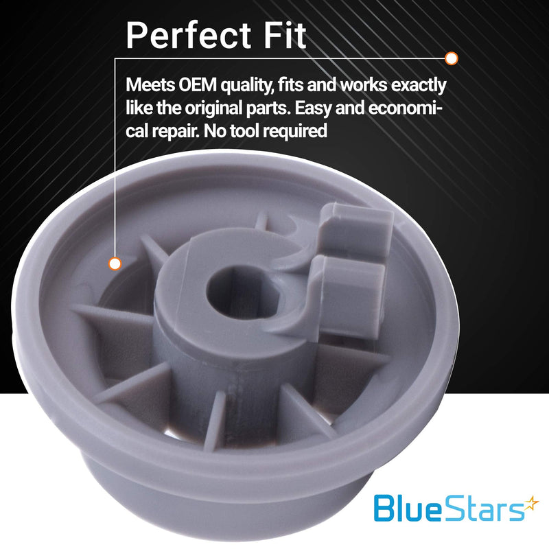  [AUSTRALIA] - Ultra Durable 165314 Dishwasher Lower Rack Wheel Bosch Dishwasher Parts by BlueStars - Easy to Install - Exact Fit for Bosch & Kenmore Dishwashers - Replaces 420198 AP2802428 PS3439123 - PACK OF 8