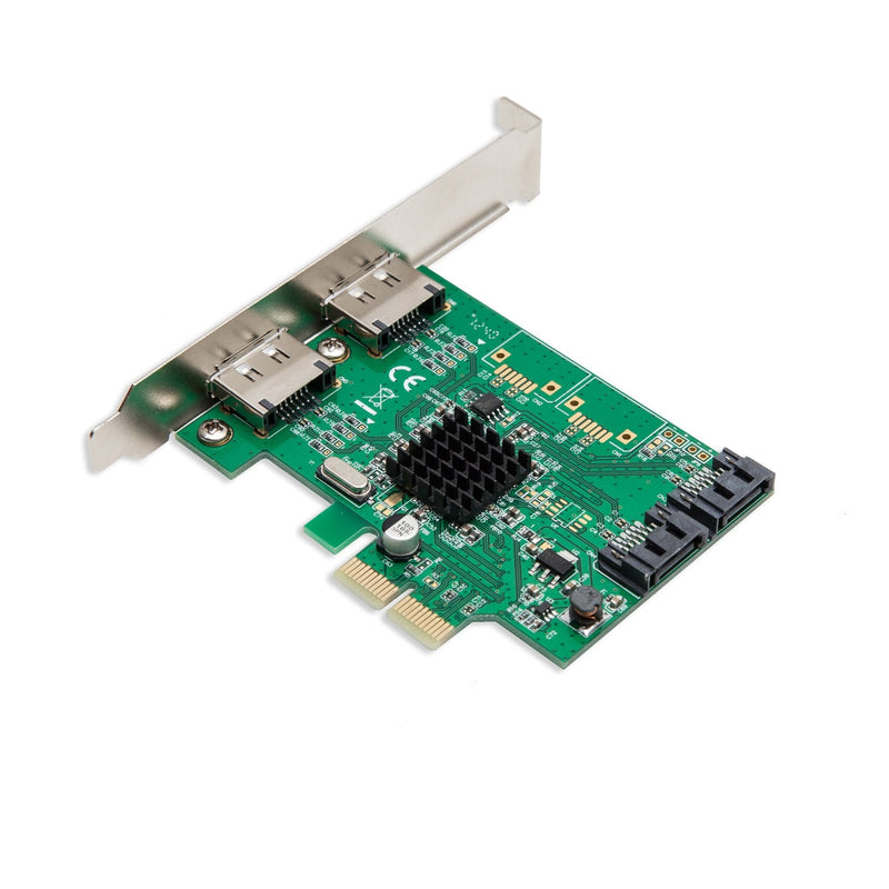  [AUSTRALIA] - IO CREST SI-PEX40058 2 Port SATA III 2 Port eSATA III PCIe 2.0 x2 HyperDuo Controller Card Green 2+2 port Marvell