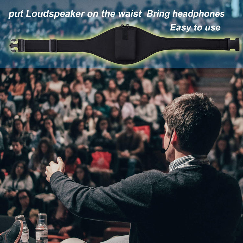  [AUSTRALIA] - IRASPIN Mic Belt - Microphone Belt with Innovative Rubber Band Lock - Improved Adjustability Comfortability Durability For Fitness Instructors, Fitness Class,Public Speaking,Theatre,Pilates Teachers 2 PACK-Velcro Black