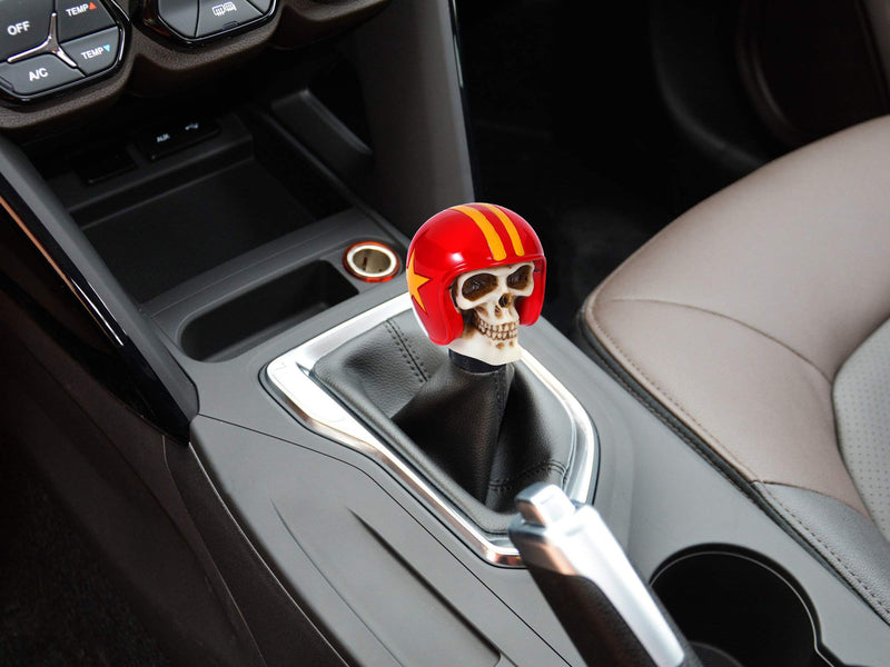  [AUSTRALIA] - Bashineng Automatic Stick Shift Head, Skull Soldier Style Gear Shifter Knob Fit for Most Universal Manual Cars (Red) red