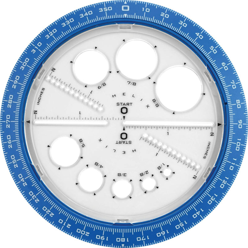 Helix Angle and Circle Maker with Integrated Circle Templates, 360 Degree, 6 Inch / 15cm, Assorted Colors (36002) - LeoForward Australia