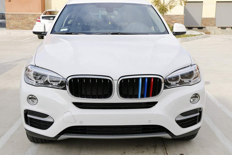 iJDMTOY Exact Fit ///M-Colored Grille Insert Trims Compatible With 2014-2018 BMW F15 X5 and 2015-2016 BMW F16 X6 (Does not fit 2017 X6) Center Kidney Grill - LeoForward Australia