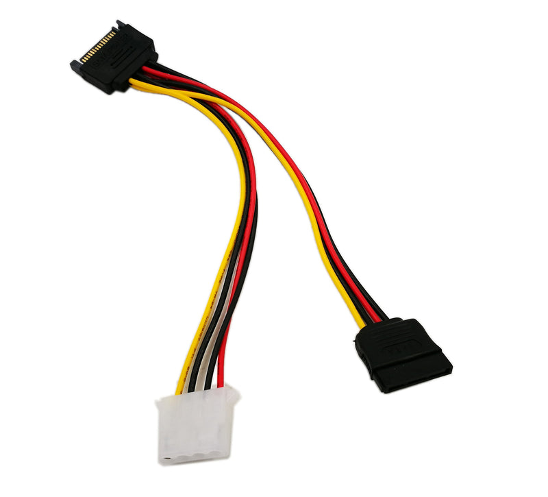 zdyCGTime 6-Inch 15Pin SATA Male to Molex 4 Pin+15Pin SATA Power Cablefor IDE to Serial ATA SATA Hard Drive Power Cable Adapter - LeoForward Australia