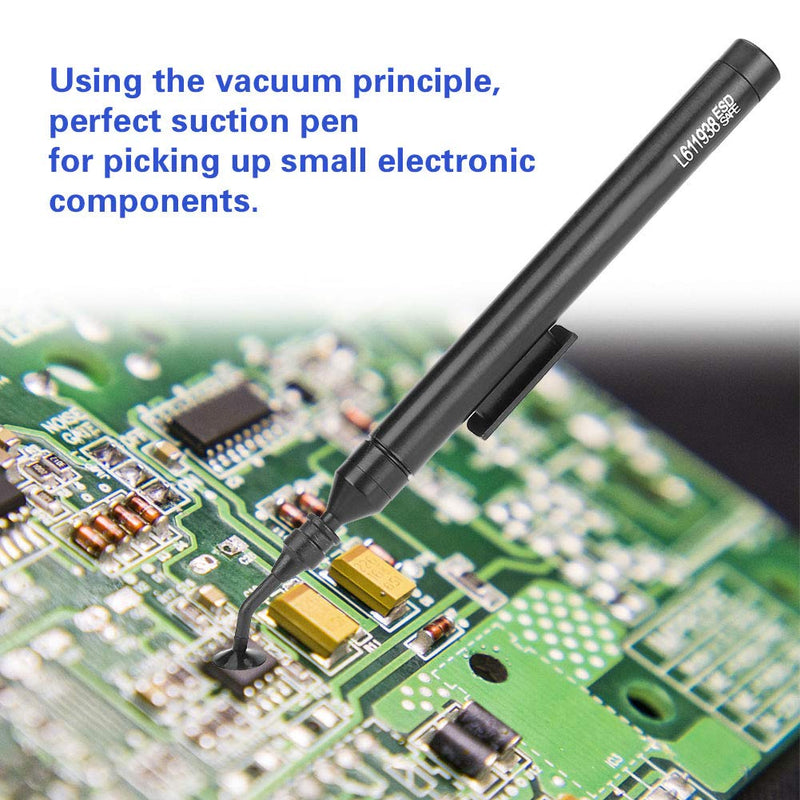  [AUSTRALIA] - Sucking Pickup Tool, Manual Vacuum Suction Pen with 2 Suckers Tips and 6 Suckers for IC/SMD for Picking up Small Electronic Components