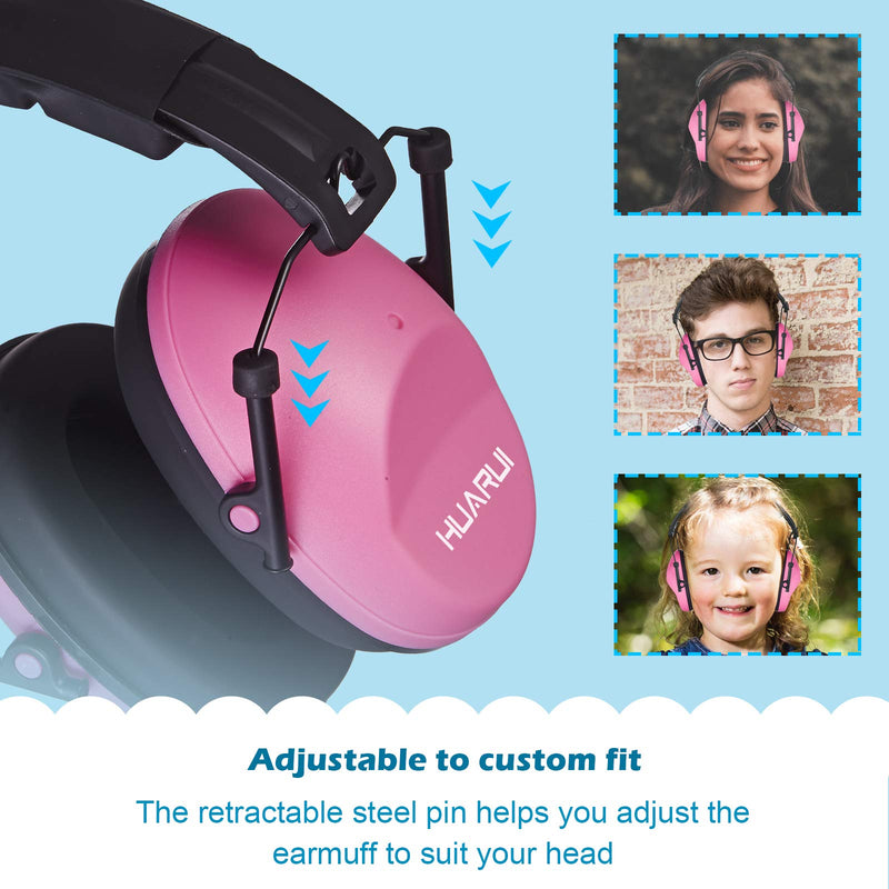  [AUSTRALIA] - Huarui Noise Canceling Ear Muffs, Shooting Ear Muffs,Shooters Ear Protection Pink