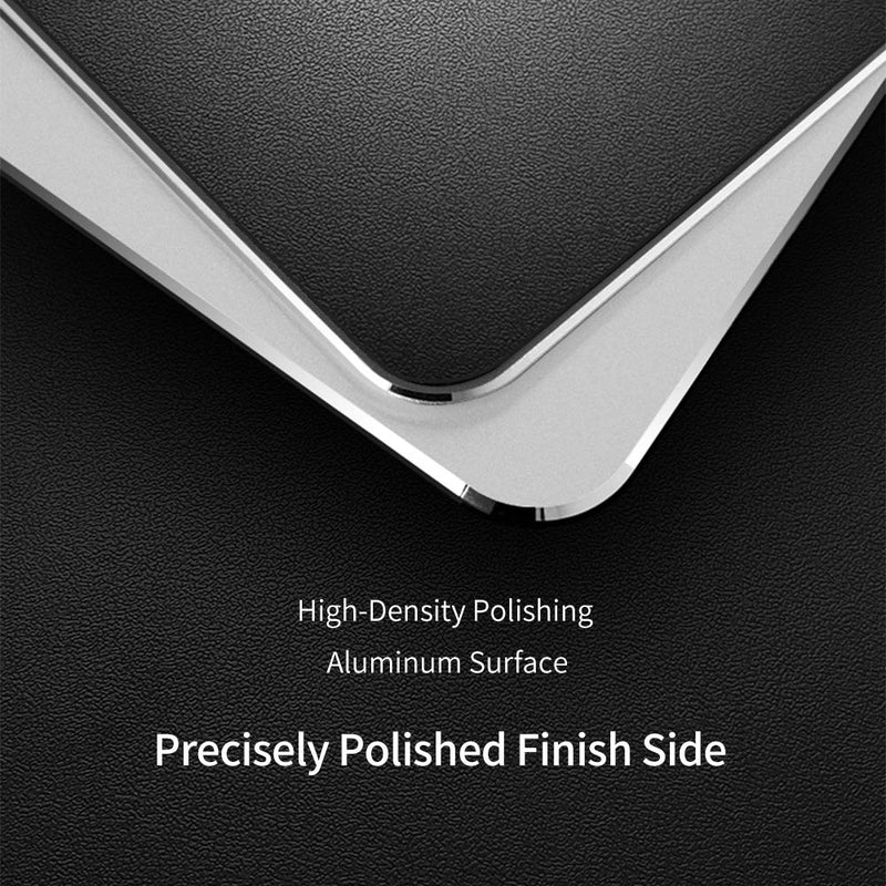 HONKID Metal Aluminum Mouse Pad, Office and Gaming Thin Hard Mouse Mat Double Sided Waterproof Fast and Accurate Control Mousepad for Laptop, Computer and PC,9.05"x7.08", Silver 9.05 X 7.08 inch - LeoForward Australia
