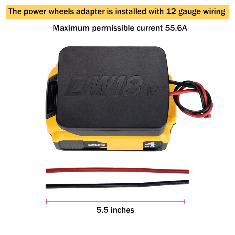  [AUSTRALIA] - Power Wheels Adaptor for dewalt 20V Battery for dewalt 18V Dock Power Connector 12 Gauge Robotics
