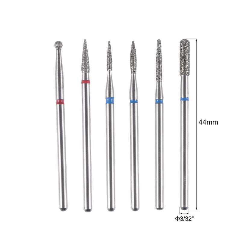  [AUSTRALIA] - uxcell Diamond Coated Grinding Head Drill Bit Set Polishing Trimming Carving Accessories Universal Fitment, Assorted Shape 6pcs