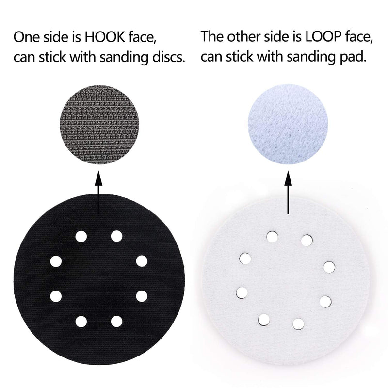  [AUSTRALIA] - 5 Pack 5 Inch 8 Holes Soft Density Interface Pads Hook and Loop 5" Sponge Cushion Buffer Backing Pad (Set of 5)