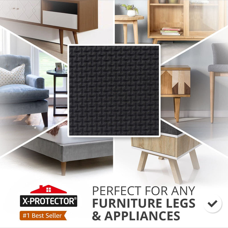  [AUSTRALIA] - X-PROTECTOR Non Slip Furniture Pads – 8 Premium Furniture Grippers 1 1/2"! Best SelfAdhesive Rubber Feet Furniture Feet – Ideal Non Skid Furniture Pad Floor Protectors – Keep Furniture in Place! 1 1/2 inch 8 Square