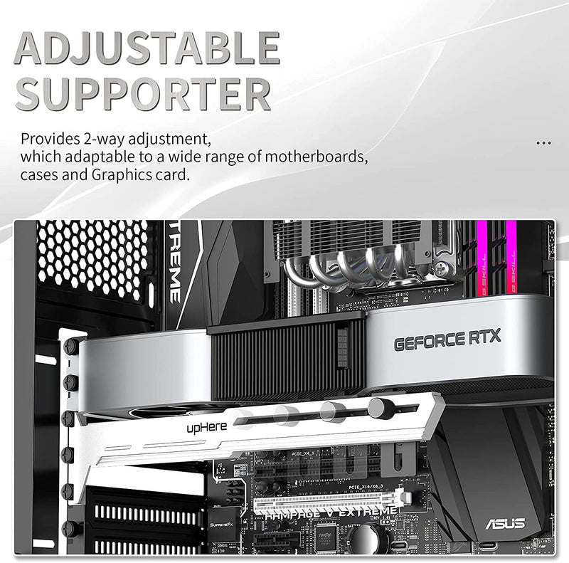  [AUSTRALIA] - upHere G276WT White Graphics Card GPU Brace Support Video Card Sag Holder/Holster Bracket,Adjustable Length and Height Support,G276WT