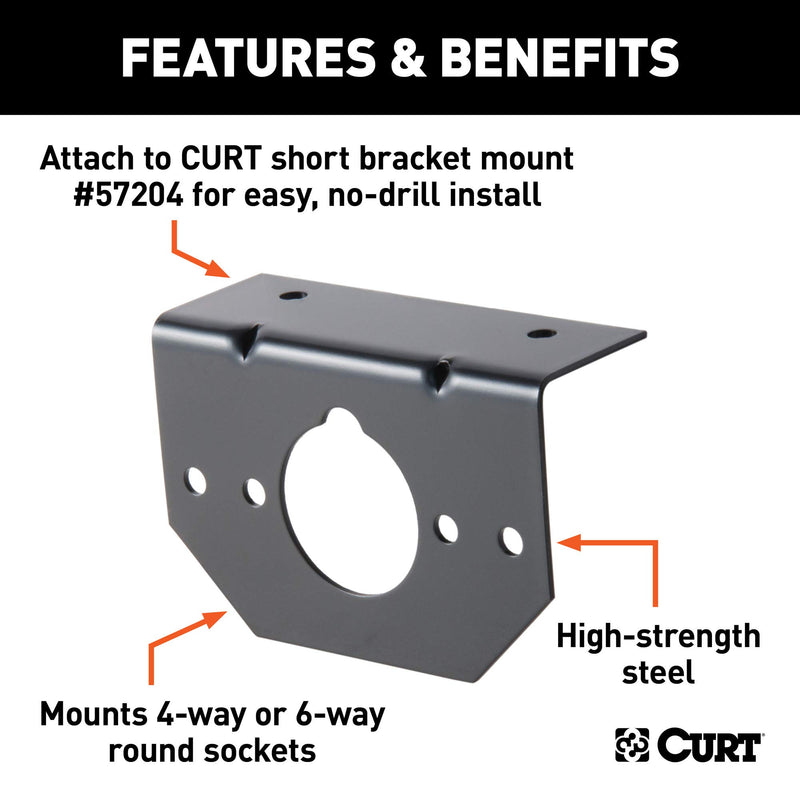  [AUSTRALIA] - CURT 57208 Vehicle-Side Trailer Wiring Harness Mounting Bracket for 4-Way or 6-Way Round