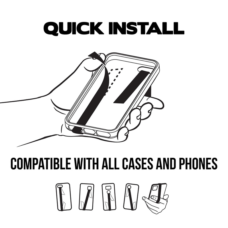  [AUSTRALIA] - Phone Loops: Silicone Elastic Phone Grip Strap, Phone Holder for Hand, Small, Light and Discreet Slim Phone Strap Grip, Secure Phone Hand Holder and Phone Grip Strap Black