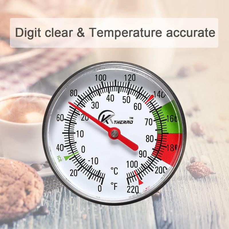 KT THERMO Instand Read 2-Inch Dial Thermometer,Best For The Coffee Drinks,Chocolate Milk Foam 0~220℉ - LeoForward Australia