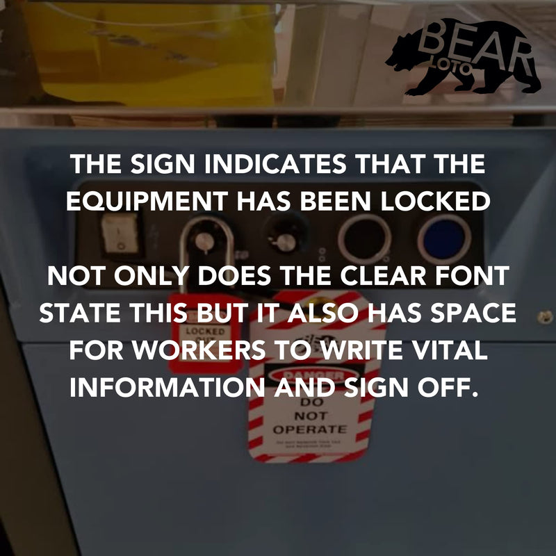  [AUSTRALIA] - BearLOTO DO NOT OPERATE Record - Safety Sign - Lockout Tag - Premium Quality - Danger - Compliance Records for Repair - Out of Service Machines - Damaged Faulty Equipment - Pack of 30