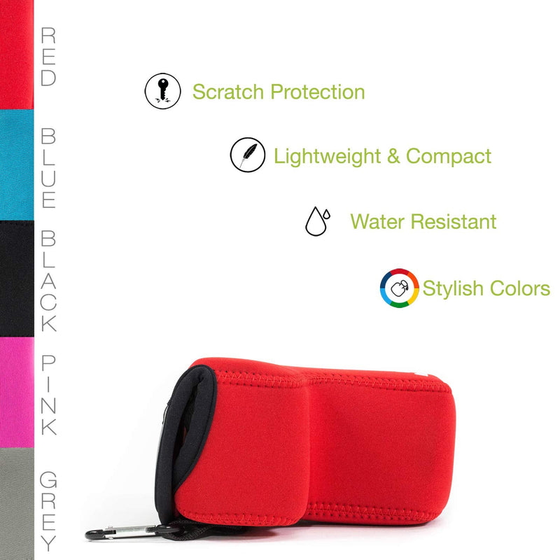  [AUSTRALIA] - MegaGear Ultra Light Neoprene Camera Case Compatible with Sony Alpha A6400, A6500 (up to 16-70mm Lens) Red