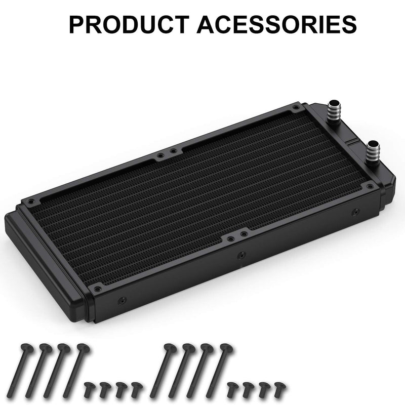  [AUSTRALIA] - Clyxgs Water Cooling Radiator, 12 Pipe Aluminum Heat Exchanger Radiator with Tube for PC CPU Computer Water Cool System DC12V 240mm