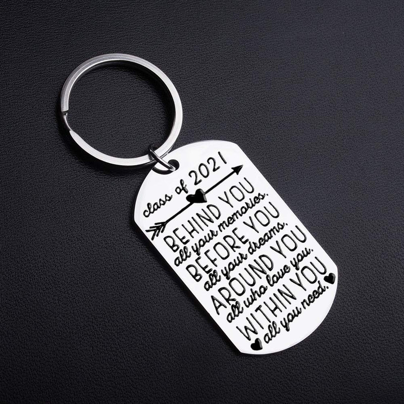 [AUSTRALIA] - 2021 Graduation Keychain for Him Her Inspirational Birthday Gifts for Son Daughter Teen Girls Boys from Mom Daddy Best Friends Gifts for College Graduate New Year Charm for Her Him
