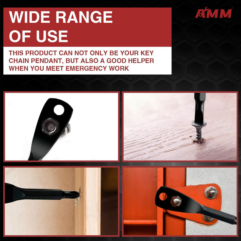  [AUSTRALIA] - AMM 4 in 1 Portable Keychain Screwdriver（Black) Gifts for Men,Multiple functionality-Phillips, slotted screwdriver and two hex wrenches,Give key chain gifts to family or friends Black