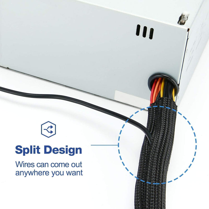 [AUSTRALIA] - JOTO Cord Management System for TV/Computer/Home Entertainment Bundle with JOTO 15ft - 1/2 inch Cord Protector Wire Loom Tubing Cable Sleeve