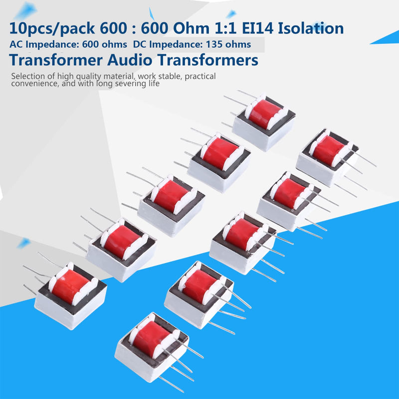  [AUSTRALIA] - Oumefar 10pcs/pack EI14 High Efficiency Audio Isolation Transformer 600:600 Ohm 1:1 Auto Control Audio Transformer Ohm Transformateur