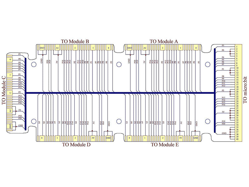  [AUSTRALIA] - Expansion Bus Board for BBC Micro:bit, Microbit Buss Board