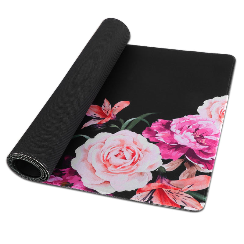 iLeadon Large Gaming Mouse Pad, Non-Slip Rubber Base Computer Mouse Pad Premium-Textured & Waterproof Mouse Pad for Desk, 35.1 x 15.75-inch 2.5mm Thick, Peony Flower Adorable Peony Flower - LeoForward Australia