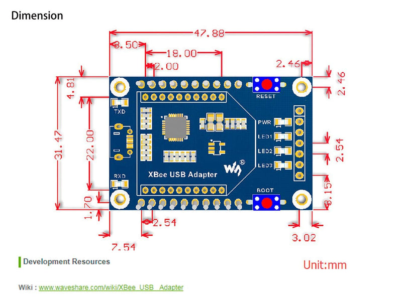  [AUSTRALIA] - XBee USB Adapter UART Communication Board XBee Interface USB Interface Onboard Buttons/LEDs for Easy Testing,Program/Configure XBee Module