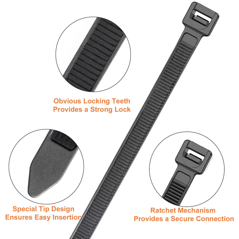  [AUSTRALIA] - OneLeaf Cable Ties 12 Inch Heavy Duty Zip Ties with 120 Pounds Tensile Strength for Multi-Purpose Use, Self-Locking UV Resistant Nylon Tie Wraps, Indoor and Outdoor Tie Wire.Black, 100 Pcs 100 Pack - 12 inch 120 Pounds