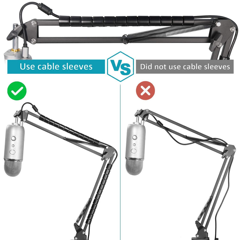  [AUSTRALIA] - Yeti Mic Boom Arm Stand with Pop Filter, Compatible with Blue Yeti, Blue Yeti Pro USB Microphone with Cable Sleeve by SUNMON