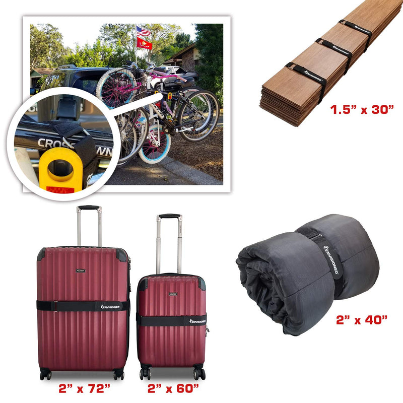  [AUSTRALIA] - Premium Cinch Straps with Stainless Steel Metal Ring (Buckle), Reusable Durable Hook and Loop, Multipurpose Securing Straps 1" x 30" - 8 Pack Plus 2 Bonus Original Cinch Straps 1" x 30"