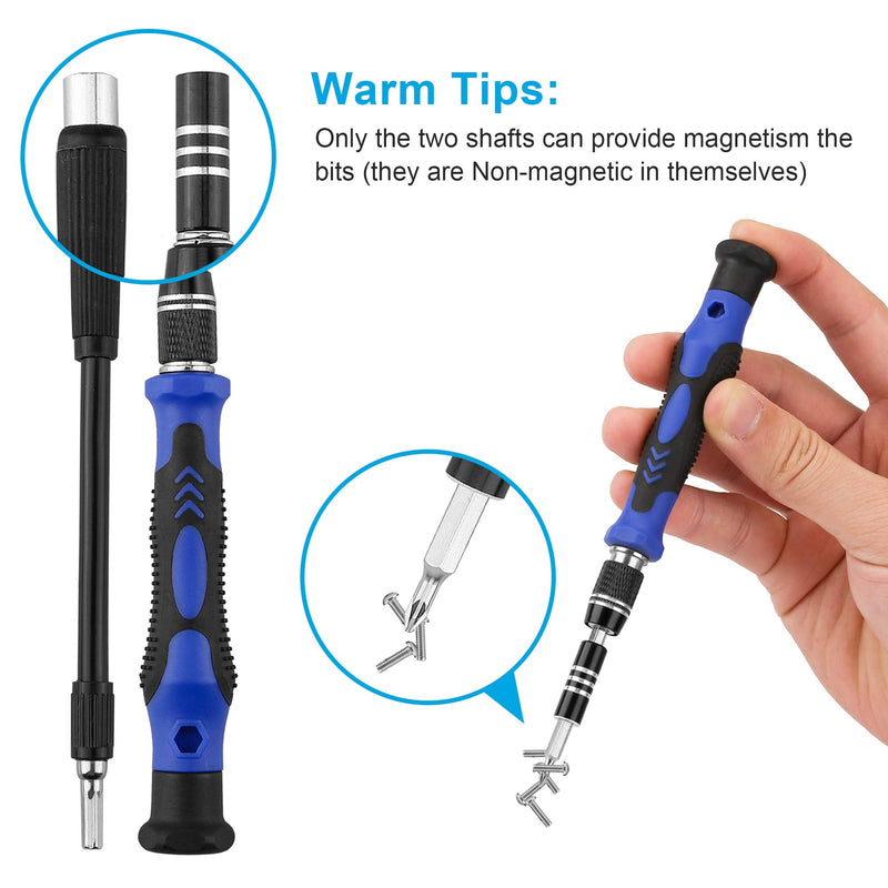  [AUSTRALIA] - Precision Screwdriver Kit, XOOL 62 in 1 Electronics Repair Tool Kit, Magnetic Driver Kit with Flexible Shaft, Extension Rod for Mobile Phone, Smartphone, Game Console, PC, Tablet