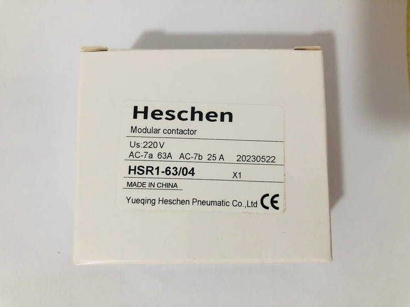  [AUSTRALIA] - Heschen Household AC Contactor HSR1-63 4 Pin Four Normally Closed AC 220V/240V Coil Voltage 35mm DIN Rail Mounting