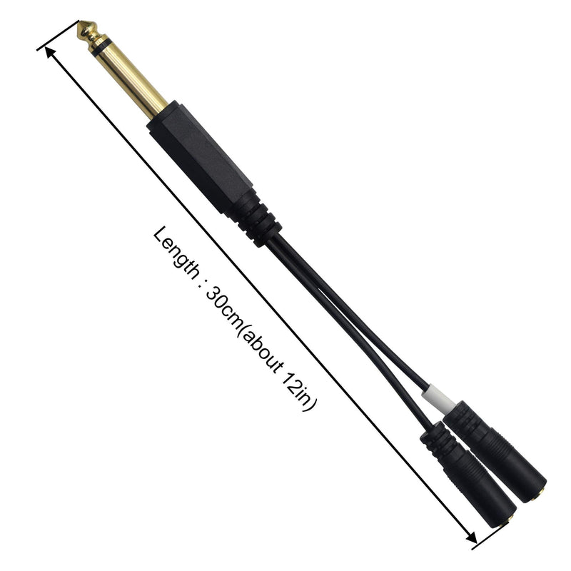  [AUSTRALIA] - 1/4"to 1/8" TRS/TRRS Adapter 6.35mm Male to 3.5mm Female Stereo Audio Cable Y-Splitter Adapter for Amplifiers, Guitars, Pianos, Home Theater Equipment Etc.