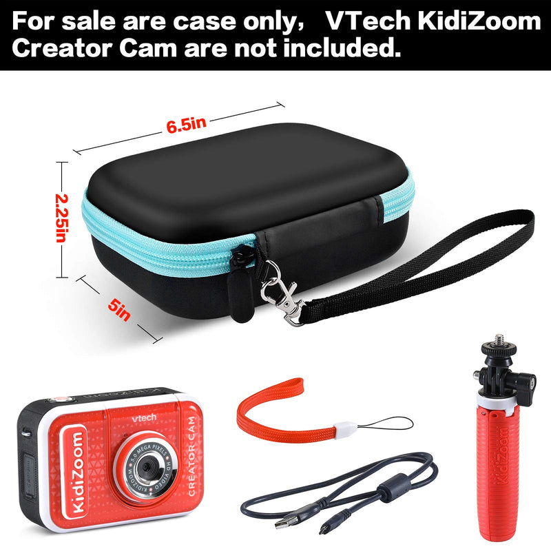  [AUSTRALIA] - Kids Camera Case for VTech KidiZoom Creator Cam HD Video Camera/KidiZoom Creator Color Camera, Carrying Storage Organizer Box Also Holds Tripod and More Accessories(Box Only)-Black Black