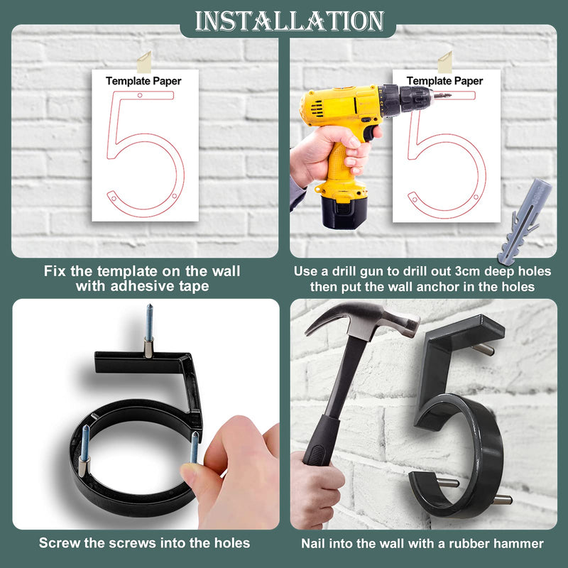  [AUSTRALIA] - 5 Inch Floating House Number Modern House Numbers, Zinc Alloy Number with 2 Nail Kit and Detailed Operation Process Instructions for house address numbers (Number 0) Black