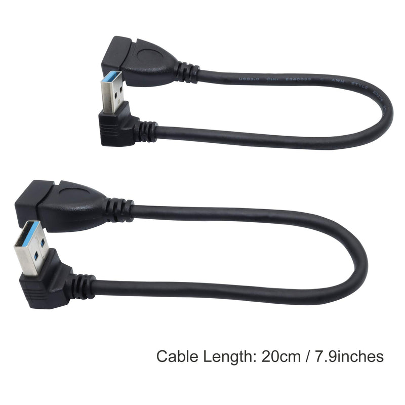  [AUSTRALIA] - Male to Female Extension Cable - 2Pack USB 3.0 A-Male to A-Female Adapter Cord 7.9inches (20cm)