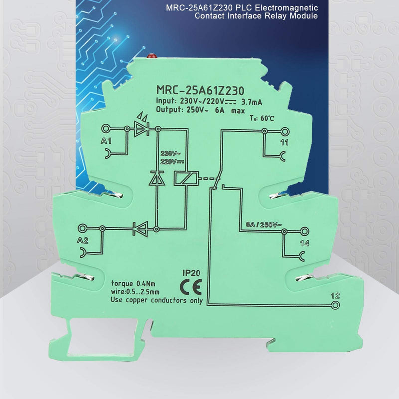  [AUSTRALIA] - Relay, ultra-thin PLC relay, 230VAC/220VDC 1NO 1NC for controlling PLC automation devices