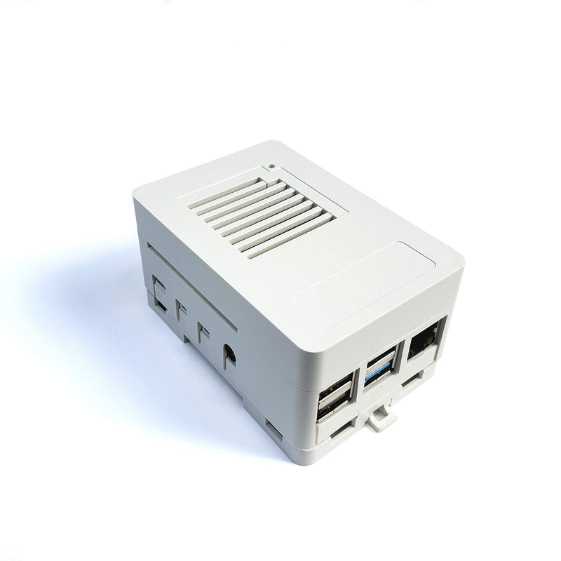  [AUSTRALIA] - MaticBox4 Case for Raspberry Pi 4 – Low Profile, Stackable, Universally Mountable DIN Rail, Automation Friendly, Fan Support (White) White
