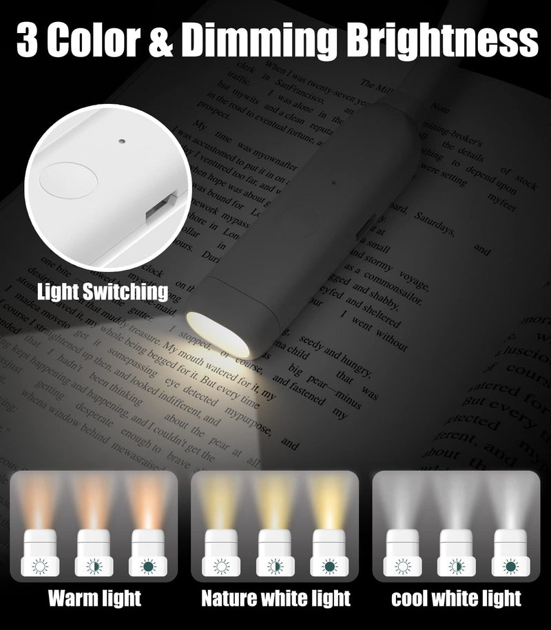  [AUSTRALIA] - DEEPLITE LED Neck Reading Light, Book Lights for Reading in Bed, 3 Modes & Dimming Brightness, Flexible Soft Arms, Long Lasting, Ultra-Light Eye Caring Night Light Perfect for Craft & Knitting. White