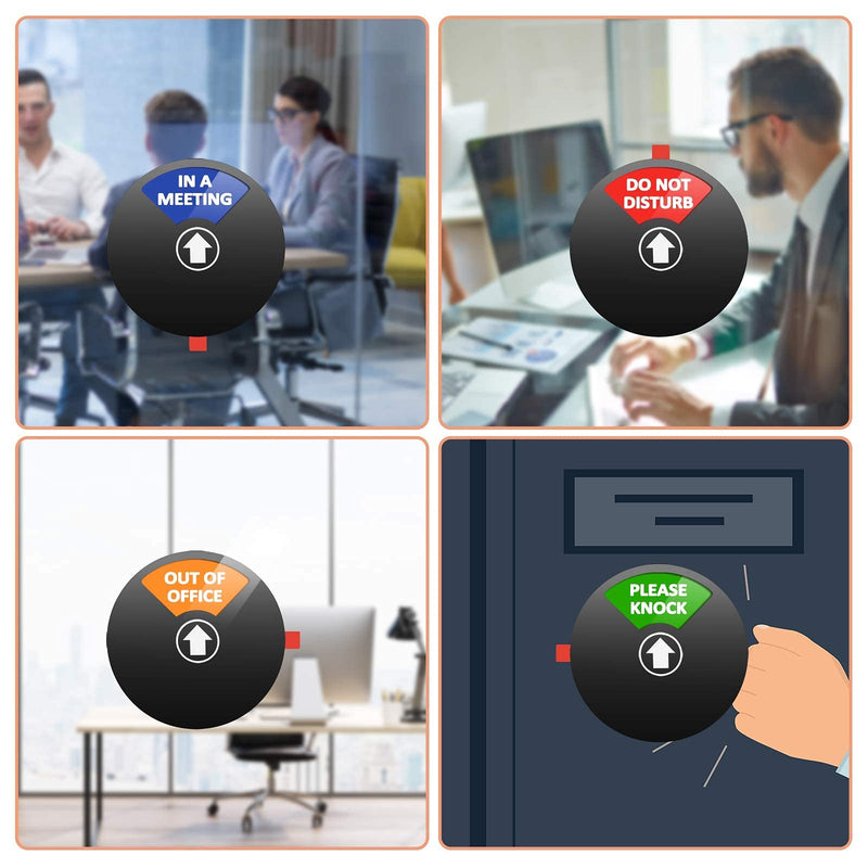  [AUSTRALIA] - Privacy Sign,Do Not Disturb/Please Knock/Out of Office/in a Meeting Sign,Office Door Sign That Lets Others Know Whether You're Available Or Not (5inch,Black) Black-Round-5 inch