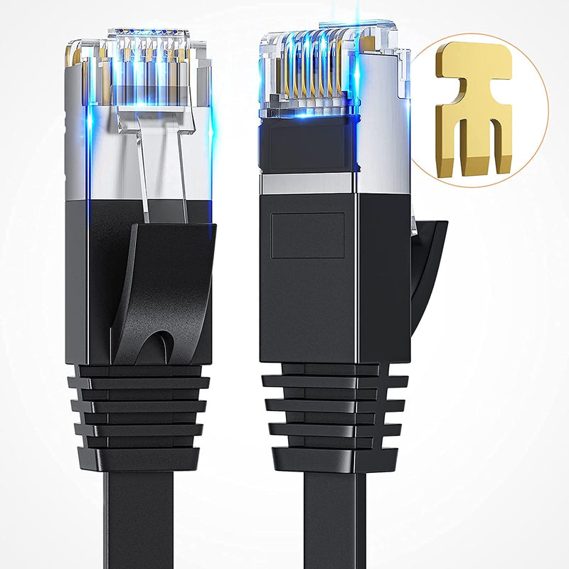  [AUSTRALIA] - Musment Cat 8 Ethernet Cable 10ft, High Speed Ethernet Cord, Slim LAN Cable with RJ45, Weatherproof Flat Internet Network Patch Cord, Black